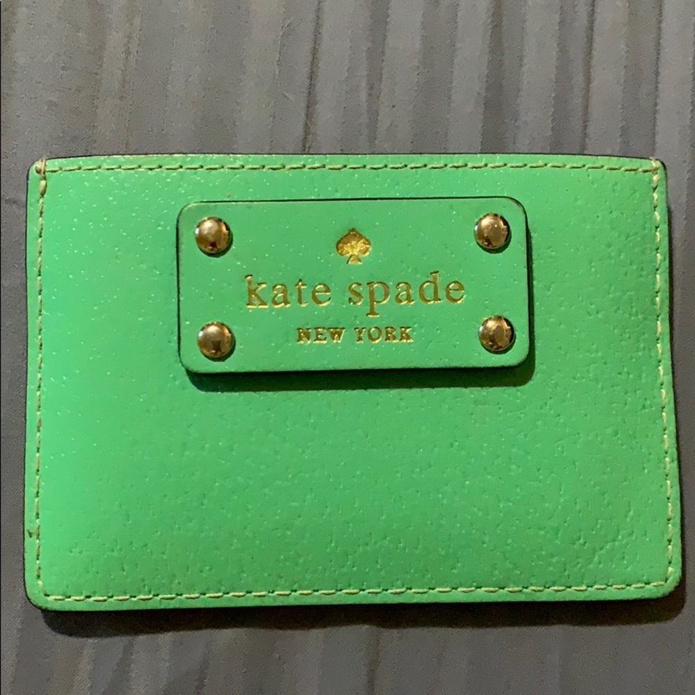 Kate Spade green mini wallet/card holder
